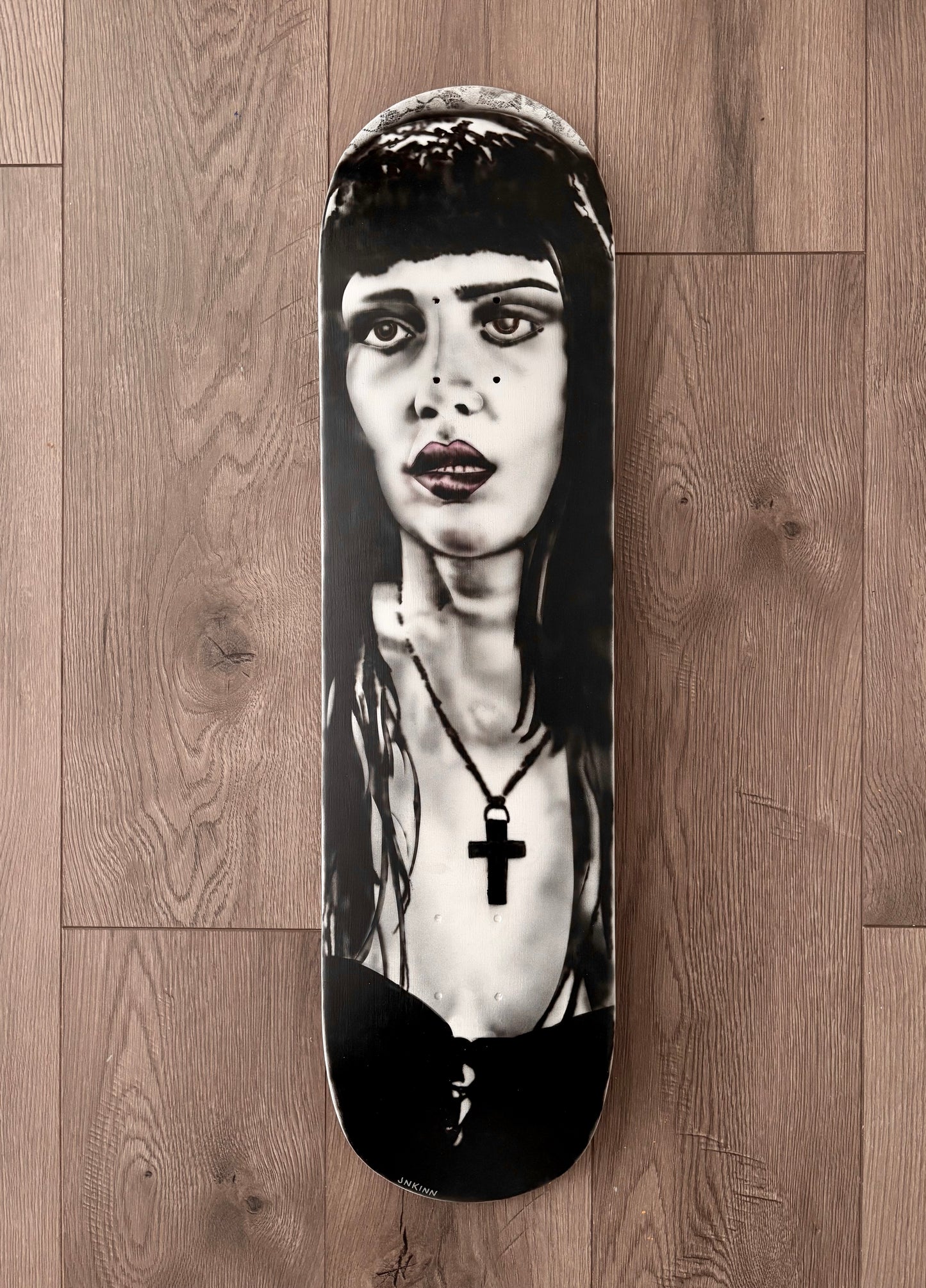Nancy Callahan Sin City Airbrushed Skateboard Black