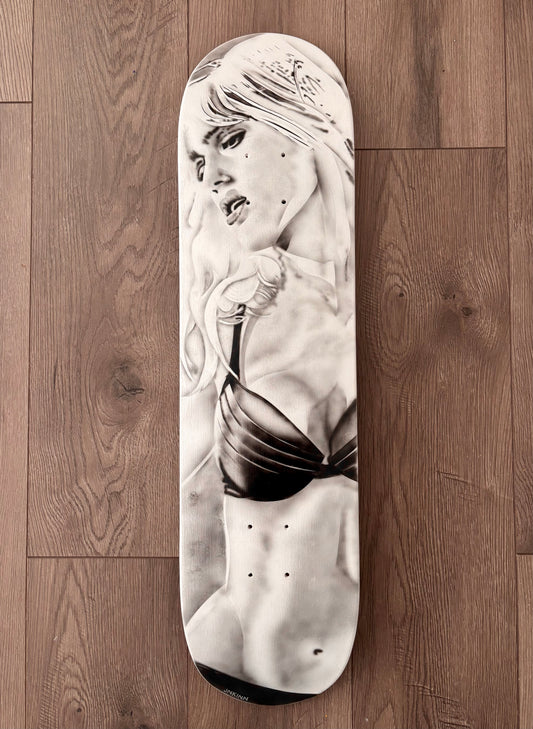 Nancy Callahan Sin City Airbrushed Skateboard White