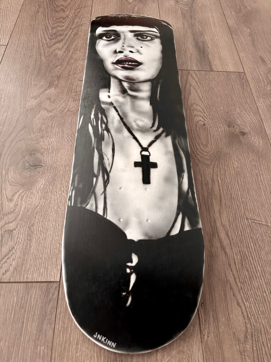 Nancy Callahan Sin City Airbrushed Skateboard Black