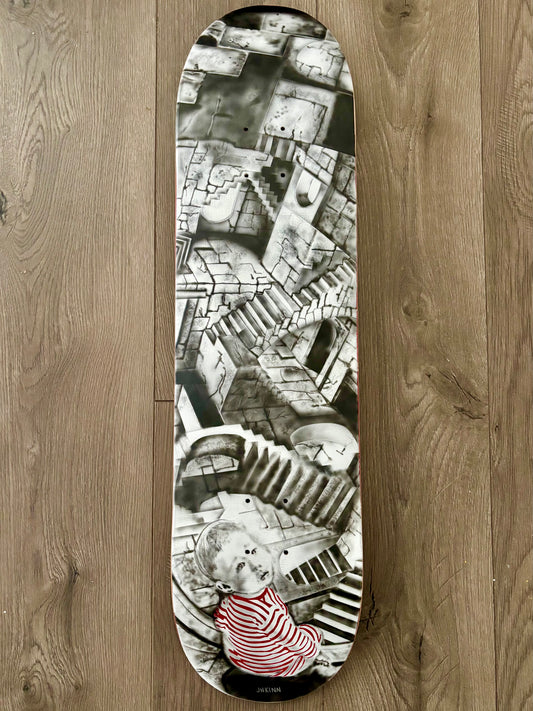 Labyrinth Airbrush on Skateboard Deck