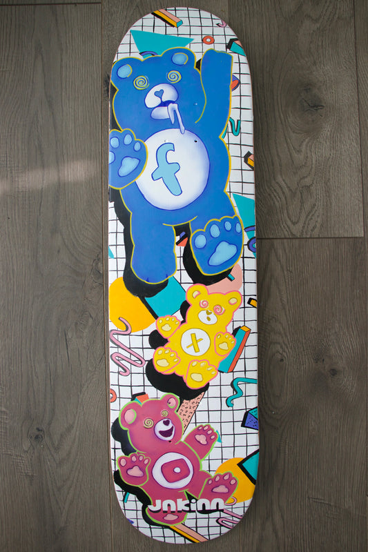 "Social Trapper" OOAK Acrylic Painting Skateboard