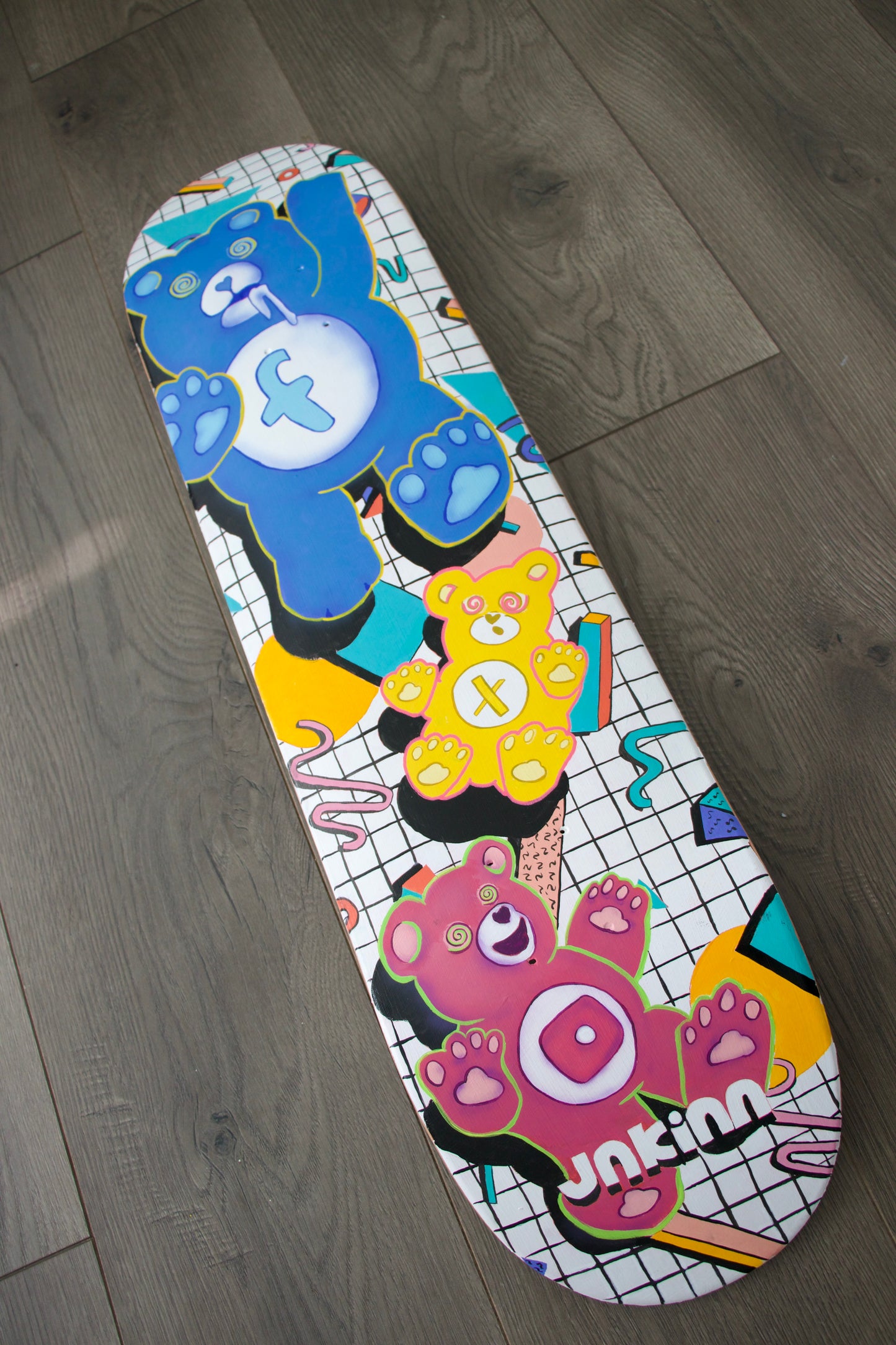 "Social Trapper" OOAK Acrylic Painting Skateboard
