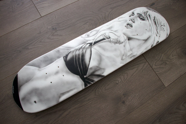 Nancy Callahan Sin City Airbrushed Skateboard White